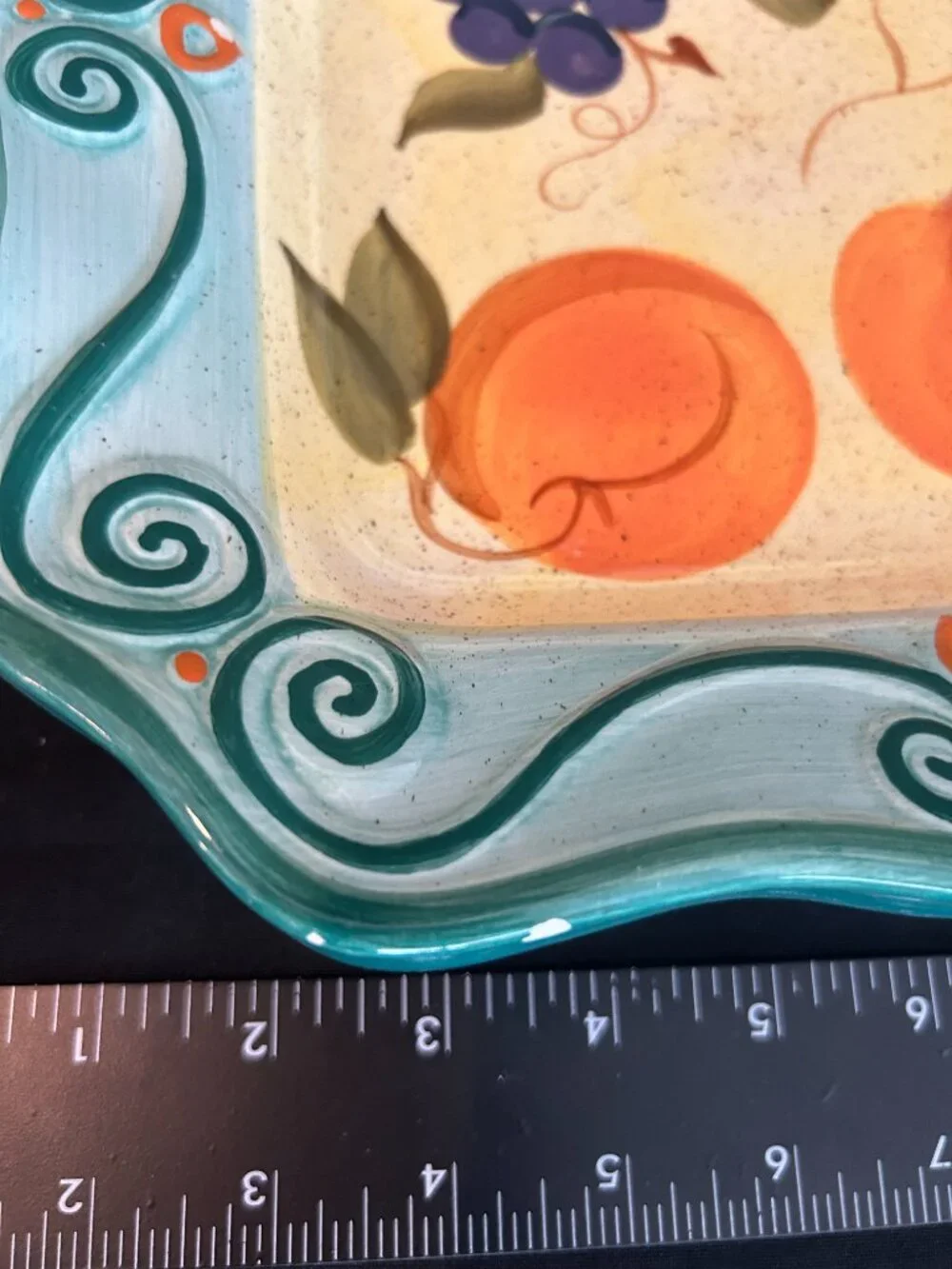 Medici Tabletops Unlimited Hand Painted Fruit Plates Lot of 5 - Tuscan Kitchen